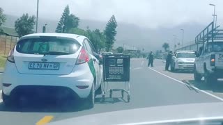 Video of motorist pulling trolley ‘is old’