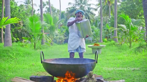 MUTTON CHOPS FRY - Mutton Bone Fry Cooking and Eating - Mutton Chops Recipe Cooking in Village