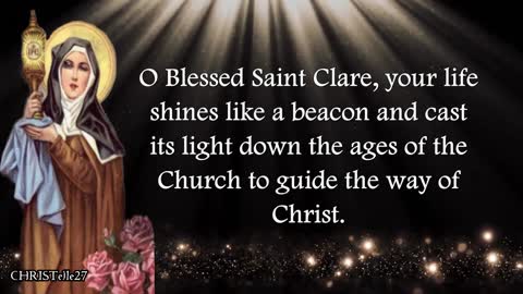 POWERFUL PRAYER TO ST. CLARE OF ASSISI