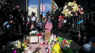 Robin Williams wreath on Hollywood Walk of Fame