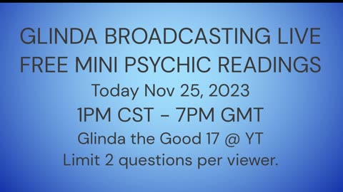 GLINDA LIVE - Have your questions answered! 11/25/2023