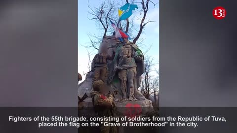 Russian soldiers waved Russian flag in Avdiivka city