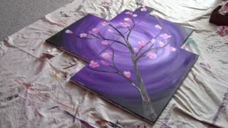 Cherry Blossom Time lapse Painting using Acrylic