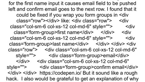 Bootstrap validation error causing form alignment issues