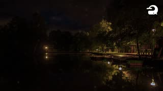 Peaceful Lake Sounds at Night | Frogs, Crickets, Owls, Nature Sounds - Relaxing Sleep