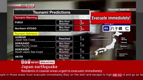 Tsunami warning in Japan after strong earthquake _ BBC News