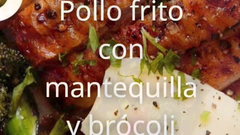 Pollo frito con mantequilla y brócoli KETO