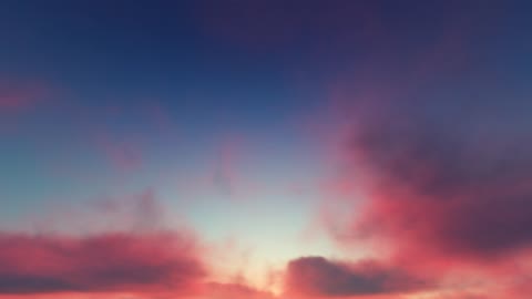 Colorful sunset reflected in the clouds