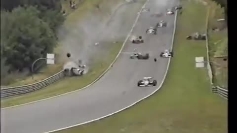 Huge restart crash at Brands Hatch 1988