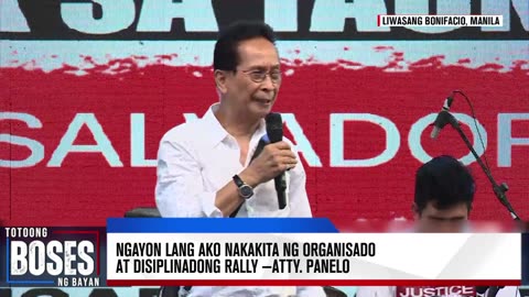 Atty. Panelo, humanga sa organisado at disiplinadong rally ng KOJC members