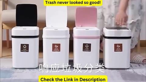 Trash never looked so good!Kitchen Trash Bin 13L Bathroom Touch Trash Can