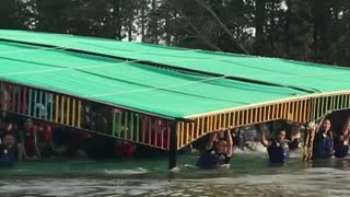 Barely Floating Pontoon Boat