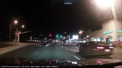 High speed stolen motorcycle car chase