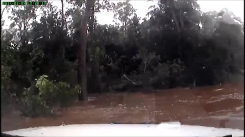 Guy Accidentally Drives Into A Flooded River