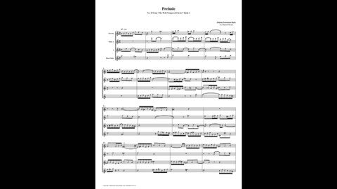 J.S. Bach - Well-Tempered Clavier: Part 1 - Prelude 18 (Flute Quartet)