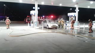 Car Fire at Gas Station