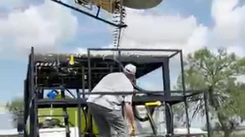 Pilot Lands His Helicopter Neatly Over Truck