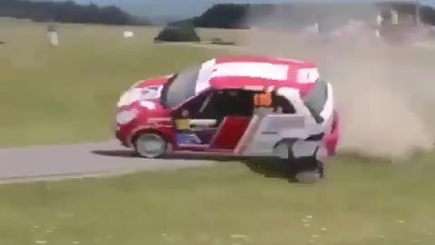 Accident during rally car racing