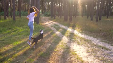 The dog playing with the girl is awesome funny