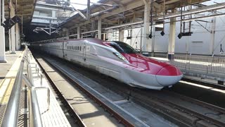 Shinkansen departing Omiya Station