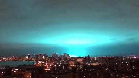NYC Explosion Turns Sky Blue Hue