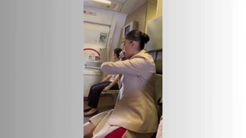 Emirates Cabin Crew Announcement in Plane