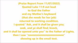 Godliness | Praise Report From 11/07/2022 - RGW Testimony with Music