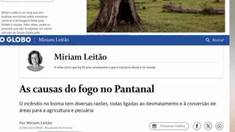 A Miriam leitão usa Fake News e acusa os fazendeiros pelas queimadas, o azar dela é que os fazendeiros do Ibama e do governo foram pego colocando fogo em flagrante pela Índia YSANI.