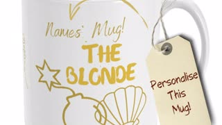 Personalised The Blonde Bomb Shell Ceramic Mug by Welovit ❤️