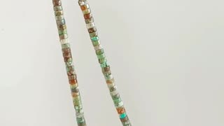 Natural turquoise tube beads with white shell pendant handmade necklace jewelry gift for her