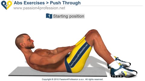 Get abs exercise, six pack - push through abs
