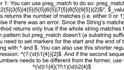 Validate string to be 10digits long with first 5 as the same digit and the second 5 as the same dig