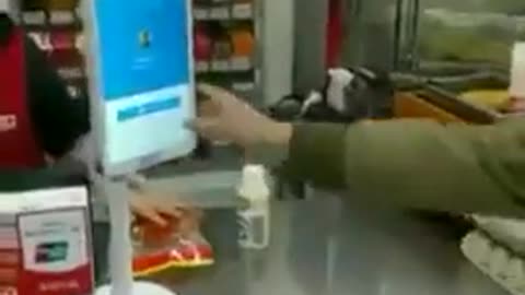 A grocery store in China using facial recognition to receive payment