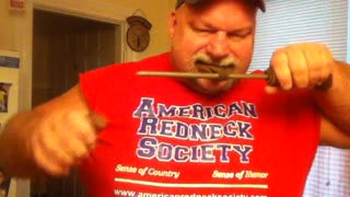 Worlds Strongest Redneck bending 12 Spike with teeth