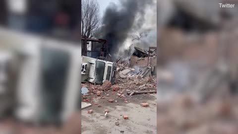 Children's clothing factory destroyed in Kharkiv by Russian shell