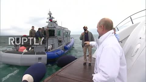 Russia 30May 2021 Putin and Lukashenko take boat tour in Black Sea