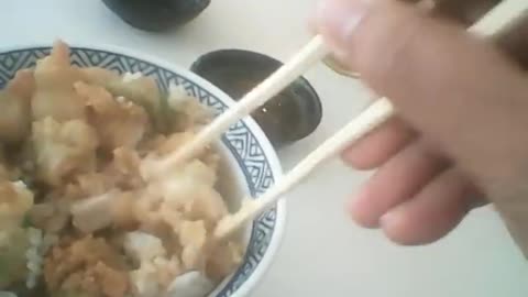 Practice eating using chopsticks