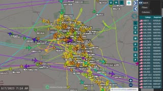 Phoenix AZ air traffic time lapsed - Sept 6 2023 night -