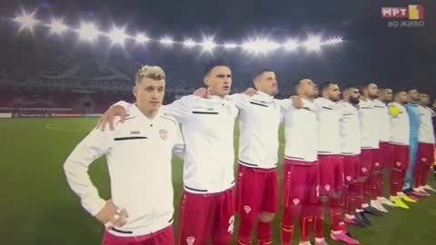 Macedonian Anthem During Macedonia vs Georgia Match