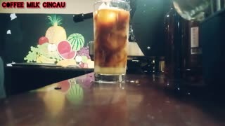 How to make iced coffee milk grass jelly.