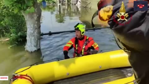 Incredible drone footage shows flooded towns in Italy's northern region