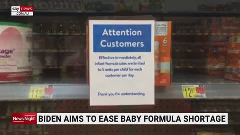 Biden working ‘very hard’ to ease baby formula shortage