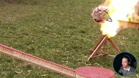 Fire Domino: Amazing Match Chain Reaction Volcano Eruption | Shockwave Experiment
