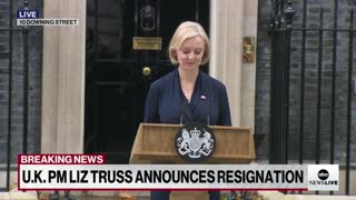 British Prime Minister Liz Truss announces resignation