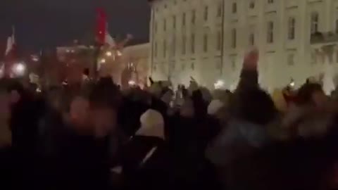 Austrians in Vienna last night break their lockdown and party in the street as a protest.