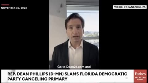 Dean Phillips about Florida deciding no primary for Democrats.