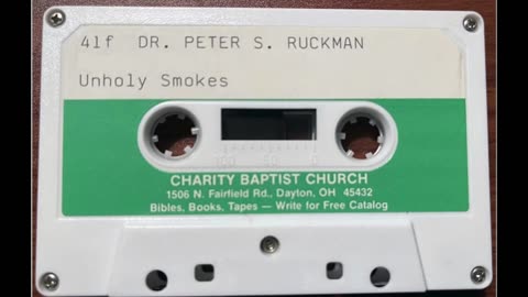 Dr Ruckman Unholy Smokes