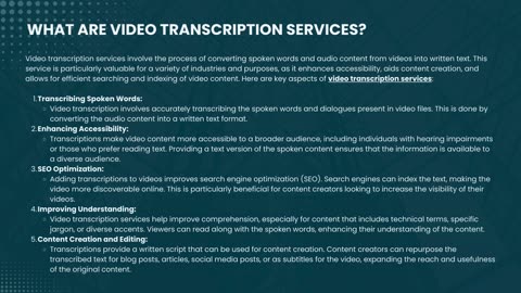 Unlocking the Power of Video Transcription Services: Accurate, Efficient, and Seamless