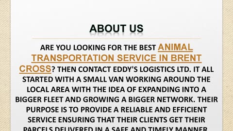 Best Animal Transportation Service in Brent Cross