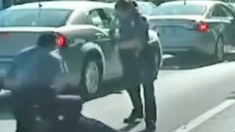Thug beats down a cop then gets served Instant Justice